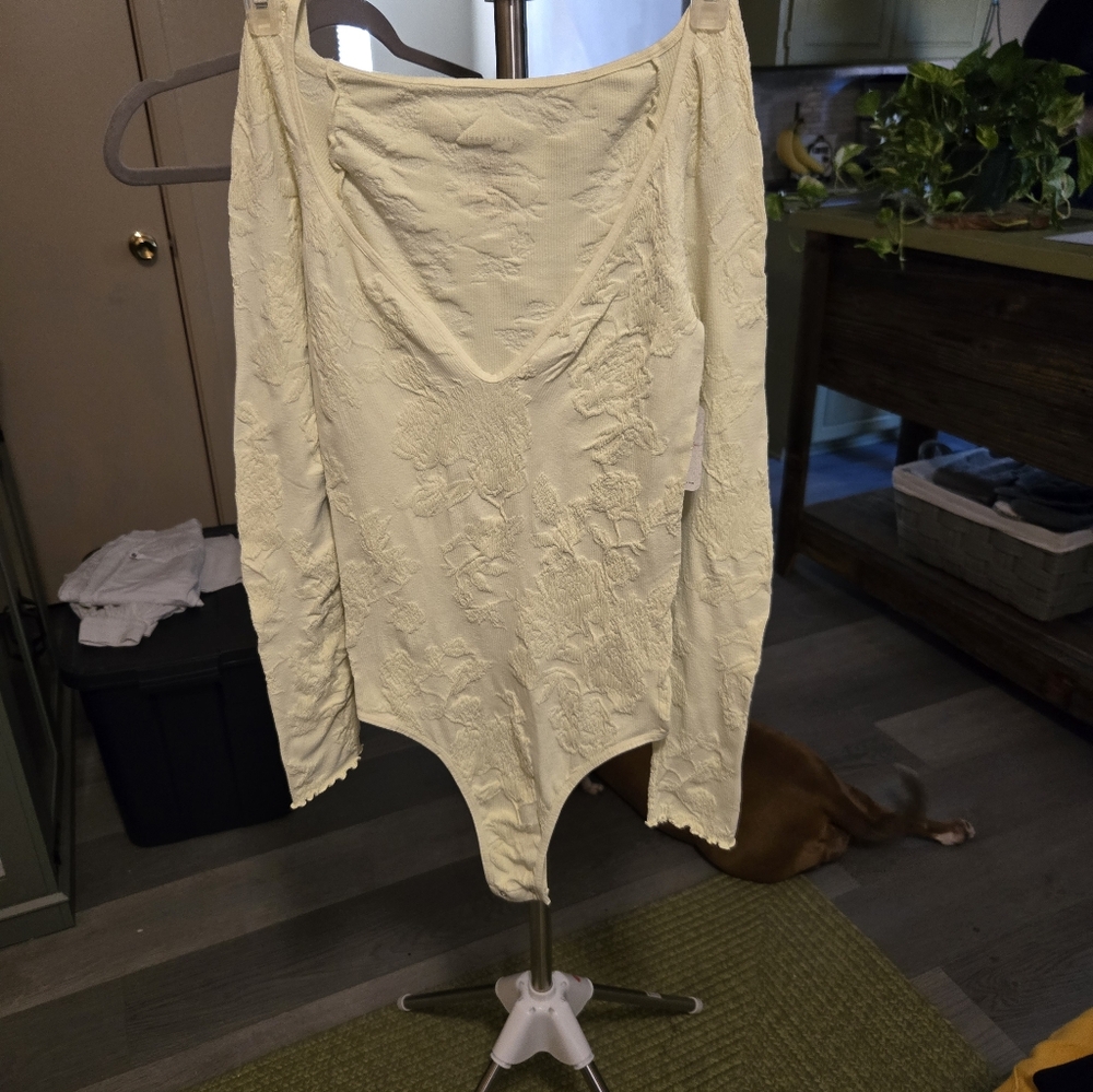 Elegant Cream Lace Body Suit